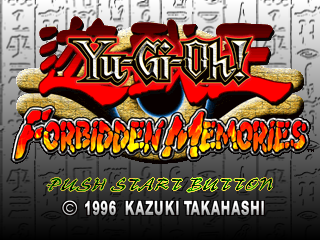 Yu-Gi-Oh Forbidden Memories title screen for Playstation